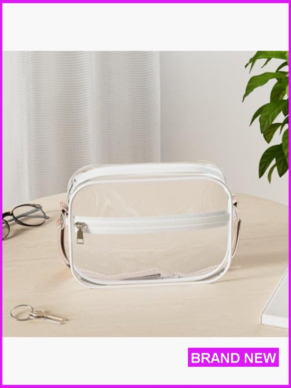 Clear Stadium Approved Crossbody Bag Concert Festival Essentials Thick TPU Wide - Picture 2 of 7